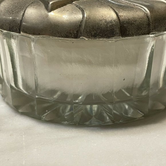 Vtg 50 Godinger Silver Glass Vanity Powder Puff - Picture 11 of 11